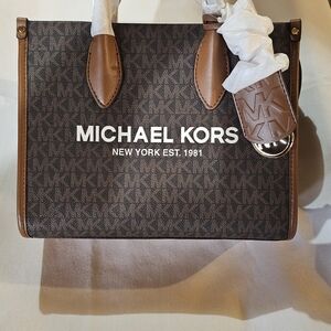 Michael Kors Dark Brown and Tan Purse